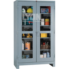 Lyon - 4 Shelf Visible Storage Cabinet - Steel, 48" Wide x 24" Deep x 82" High, Dove Gray - Exact Tooling