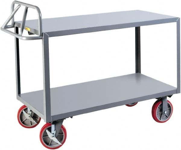 Little Giant - 3,600 Lb Capacity, 30" Wide x 65-1/2" Long x 42" High Shelf Cart - 2 Shelf, Steel - Exact Tooling