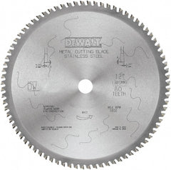 DeWALT - 12" Diam, 1" Arbor Hole Diam, 80 Tooth Wet & Dry Cut Saw Blade - Carbide-Tipped, Standard Round Arbor - Exact Tooling