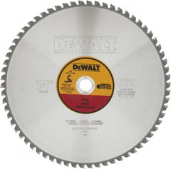 DeWALT - 14" Diam, 1" Arbor Hole Diam, 66 Tooth Wet & Dry Cut Saw Blade - Carbide-Tipped, Standard Round Arbor - Exact Tooling