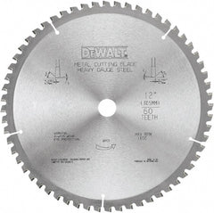 DeWALT - 12" Diam, 1" Arbor Hole Diam, 60 Tooth Wet & Dry Cut Saw Blade - Carbide-Tipped, Standard Round Arbor - Exact Tooling