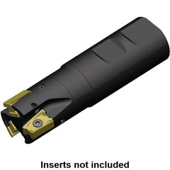 Kennametal - 32mm Cut Diam, 15.5mm Max Depth of Cut, 32mm Shank Diam, 111mm OAL, Indexable Square Shoulder End Mill - LNGU15T608SRGE Inserts, Weldon Shank, 0° Lead Angle, Series MILL 4-15 - Exact Tooling