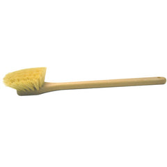 20″ Utility Scrub Brush, White Tampico Fill, Long Handle, Foam Block - Exact Tooling