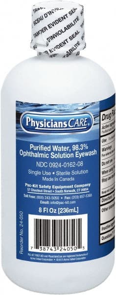 PRO-SAFE - 16 oz, Disposable Eyewash Single Refill Station - Approved by FDA - Exact Tooling