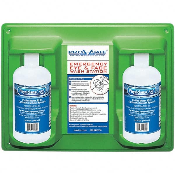 PRO-SAFE - 32 oz, Disposable Eyewash Double Station - Approved by FDA - Exact Tooling