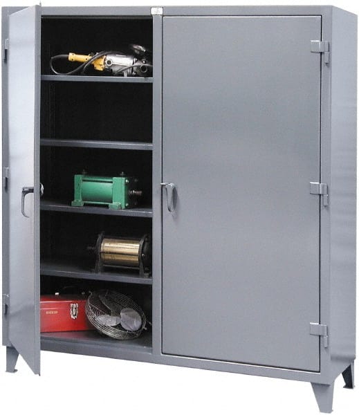 Strong Hold - 6 Shelf Locking Storage Cabinet - Steel, 36" Wide x 24" Deep x 66" High, Dark Gray - Exact Tooling