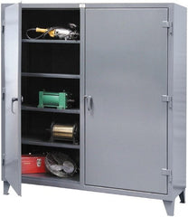 Strong Hold - 6 Shelf Locking Storage Cabinet - Steel, 36" Wide x 24" Deep x 66" High, Dark Gray - Exact Tooling