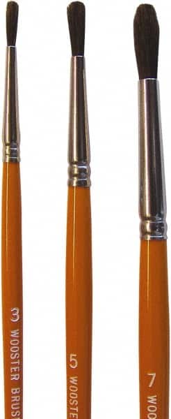 Wooster Brush - #7 Camel Hair Artist's Paint Brush - 3/16" Wide, 3/4" Bristle Length, 5-11/16" Plastic Handle - Exact Tooling