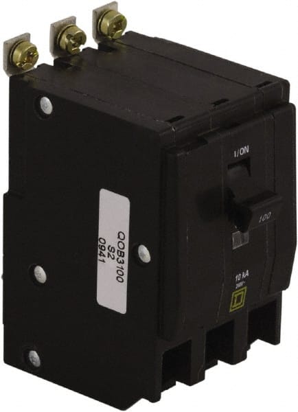 Square D - 100 Amp, 240 VAC, 3 Pole, Bolt On Miniature Circuit Breaker - 4-2/0 AWG - Exact Tooling