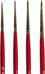 Wooster Brush - #3 Sable Artist's Paint Brush - 1/8" Wide, 7/16" Bristle Length, 5-11/16" Plastic Handle - Exact Tooling