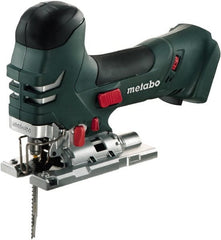 Metabo - 18 Volt, 3,000 SPM, 5-1/4" Stroke Length, Lithium-Ion Cordless Jigsaw - 45° Cutting Angle, Series M18 - Exact Tooling