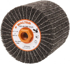 WALTER Surface Technologies - 4-1/2" Diam, 80 Grit Aluminum Oxide Unmounted Flap Wheel - 5/8" Hole, 5/8-11 Thread, 4" Wide, Nonwoven & Coated, Fine Grade, 3,800 Max RPM - Exact Tooling