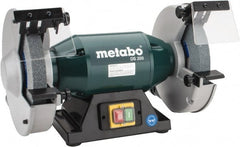 Metabo - 8" Wheel Diam x 1" Wheel Width, 1-1/4 hp Bench Grinder - 1-1/4" Arbor Hole Diam, 1 Phase, 3,570 Max RPM, 120 Volts - Exact Tooling