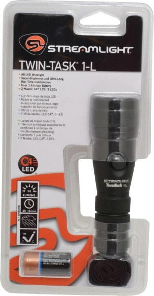 Streamlight - White LED Bulb, 96 Lumens, Industrial/Tactical Flashlight - Black Aluminum Body, 1 Lithium Battery Included - Exact Tooling