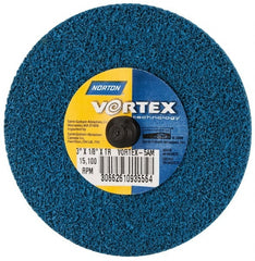 Norton - 3" Medium Grade Aluminum Oxide Deburring Disc - Quick Change Connection - Exact Tooling