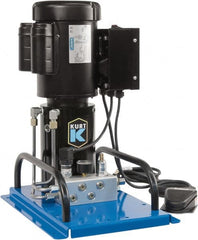 Kurt - 5,000 psi Air-Hydraulic Pump & Jack - Use with Single Acting Cylinders, Advance, Hold & Retract - Exact Tooling