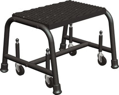 Ballymore - 12" 1 Step Ladder - Rolling Safety Ladder, 450 Lb Capacity, 12" Platform Height, 26" Base Width x 16" Base Depth, Expanded Metal Tread - Exact Tooling