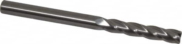 OSG - 8mm, 41mm LOC, 8mm Shank Diam, 100mm OAL, 4 Flute, Solid Carbide Square End Mill - Single End, Uncoated, Spiral Flute, 30° Helix, Centercutting, Right Hand Cut, Right Hand Flute, Series 484 - Exact Tooling