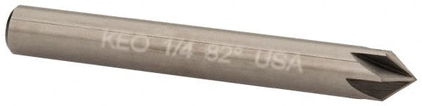 Keo - 1/4" Head Diam, 1/4" Shank Diam, 6 Flute 82° Solid Carbide Countersink - Exact Tooling