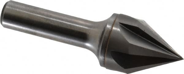 Keo - 1" Head Diam, 1/2" Shank Diam, 6 Flute 60° Solid Carbide Countersink - Exact Tooling
