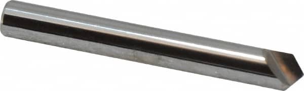 Keo - 1/4" Head Diam, 1/4" Shank Diam, 1 Flute 100° Solid Carbide Countersink - Bright Finish, 2" OAL, Single End - Exact Tooling
