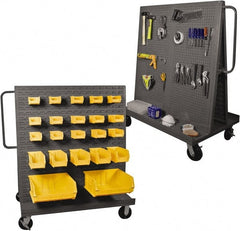 Durham - 2,000 Lb Capacity Steel A-Frame Truck - Steel Deck, 48" OAW, Phenolic Casters - Exact Tooling