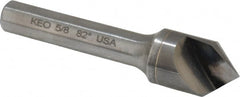 Keo - 5/8" Head Diam, 3/8" Shank Diam, 1 Flute 82° Solid Carbide Countersink - Bright Finish, 2-3/4" OAL, Single End - Exact Tooling