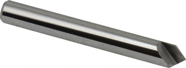 Keo - 1/4" Head Diam, 1/4" Shank Diam, 1 Flute 82° Solid Carbide Countersink - Bright Finish, 2" OAL, Single End - Exact Tooling
