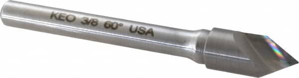 Keo - 3/8" Head Diam, 1/4" Shank Diam, 1 Flute 60° Solid Carbide Countersink - Exact Tooling