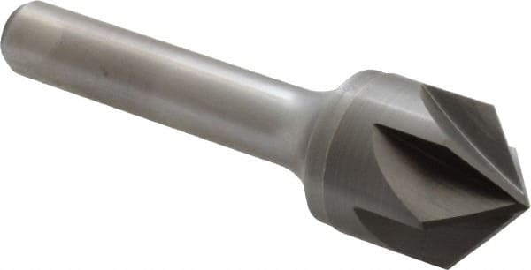 Keo - 3/4" Head Diam, 3/8" Shank Diam, 6 Flute 100° Solid Carbide Countersink - Exact Tooling