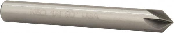 Keo - 1/4" Head Diam, 1/4" Shank Diam, 6 Flute 90° Solid Carbide Countersink - Exact Tooling