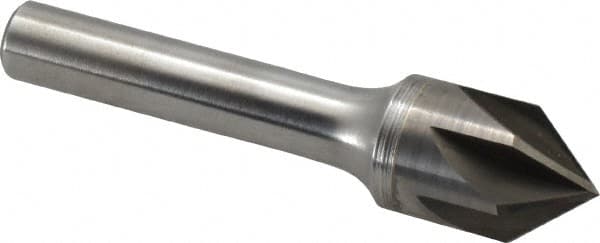 Keo - 5/8" Head Diam, 3/8" Shank Diam, 6 Flute 82° Solid Carbide Countersink - Exact Tooling