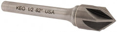 Keo - 1/2" Head Diam, 1/4" Shank Diam, 6 Flute 82° Solid Carbide Countersink - Exact Tooling