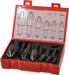 Keo - 7 Piece, 1/4 to 1" Head Diam, 82° Included Angle, Single End Countersink Set - Exact Tooling