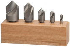 Keo - 5 Piece, 1/4 to 1" Head Diam, 90° Included Angle, Single End Countersink Set - Exact Tooling