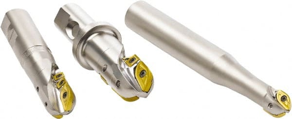 Seco - 24.99mm Cut Diam, 22mm Max Depth of Cut, 24.99mm Shank Diam, 5.354" OAL, Indexable Ball Nose End Mill - Straight Shank, R218.20 Toolholder, 218.20 125 Insert - Exact Tooling