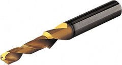 Seco - 8.5mm 140° Spiral Flute Solid Carbide Screw Machine Drill Bit - Multilayer TiAlN Finish, Right Hand Cut, 57mm Flute Length, 102mm OAL, Straight Shank, Through Coolant - Exact Tooling