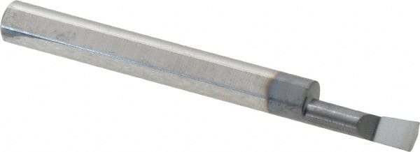 Accupro - 0.18" Min Bore Diam, 0.6" Max Bore Depth, 1/4 Shank Diam, Boring Bar - Right Hand Cut, Solid Carbide, TiAlN Finish - Exact Tooling
