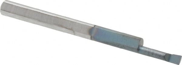 Accupro - 0.08" Min Bore Diam, 0.3" Max Bore Depth, 1/8 Shank Diam, Boring Bar - Right Hand Cut, Solid Carbide, TiAlN Finish - Exact Tooling