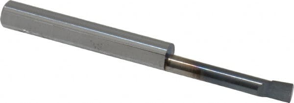 Accupro - 0.14" Min Bore Diam, 0.8" Max Bore Depth, 3/16 Shank Diam, Boring Bar - Right Hand Cut, Solid Carbide, TiAlN Finish - Exact Tooling