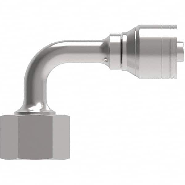 Eaton - Hydraulic Hose Fittings & Couplings Type: Female ORS Swivel Short Drop 90 Elbow Hose Diameter: 9/16 (Inch) - Exact Tooling