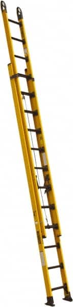 DeWALT - 20' High, Type IAA Rating, Fiberglass Extension Ladder - Exact Tooling
