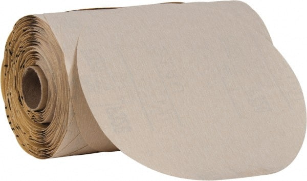 3M - 6" Diam, 320 Grit Aluminum Oxide Adhesive PSA Disc - Extra Fine Grade, Purple, Film Backing, Flexible, Use with Random Orbital Sanders - Exact Tooling