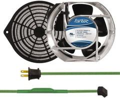 Made in USA - 115 Volts, AC, 240 CFM, Oval Tube Axial Fan Kit - 0.46 Amp Rating, Includes Fan, Fan Guard, 151mm High x 172mm Wide x 51mm Deep, Thermostatically Controlled Fan Cord - Exact Tooling