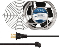Made in USA - 115 Volts, AC, 240 CFM, Oval Tube Axial Fan Kit - 0.46 Amp Rating, 151mm High x 172mm Wide x 51mm Deep, Includes Fan, Fan Guard, Fan Cord - Exact Tooling