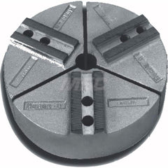 Huron Machine Products - Soft Lathe Chuck Jaws; Jaw Type: Round ; Material: Cast Iron ; Jaw Interface Type: 1.5mm x 60? Serrated ; Maximum Compatible Chuck Diameter (Inch): 12 ; Minimum Compatible Chuck Diameter (Inch): 1 ; Overall Height (Inch): 4 - Exact Tooling