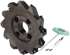 Kennametal - 10" Cut Diam, 2-1/2" Arbor Hole, 8mm Max Depth of Cut, 45° Indexable Chamfer & Angle Face Mill - 12 Inserts, HNPJ 1307... Insert, Right Hand Cut, 12 Flutes, Through Coolant, Series Dodeka Max - Exact Tooling