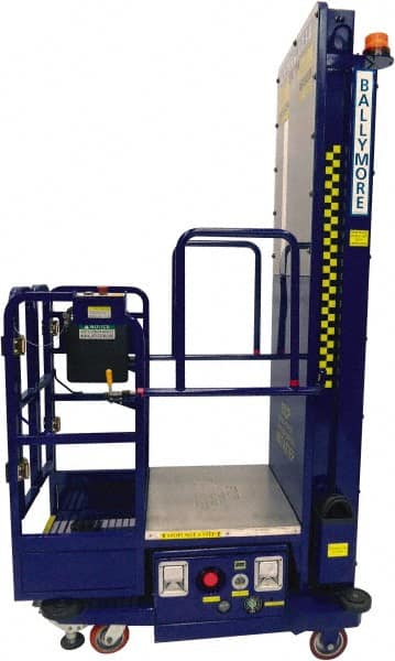 Ballymore - 650 Lb Capacity, 146" Lift Height, Battery Operated Power Stocker Lift with Safety Sensor - 146" Lift Height, Battery Operated - Exact Tooling