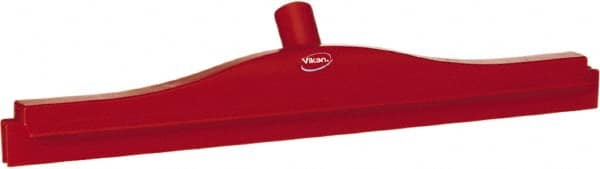 Vikan - 20" Rubber Blade Floor Squeegee - Double Edge, Red, Plastic Holder - Exact Tooling