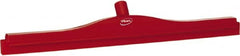 Vikan - 24" Rubber Blade Floor Squeegee - Double Edge, Red, Plastic Holder - Exact Tooling